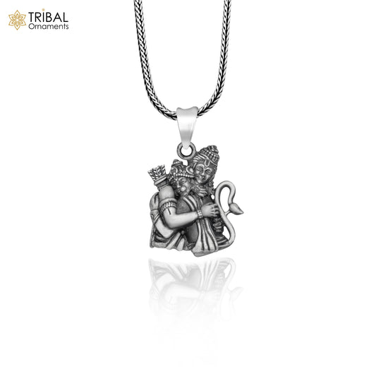 925 sterling silver handmade God Shri Ram and Hanuman Pendant with chain tribal jewellery nsp1004 - TRIBAL ORNAMENTS
