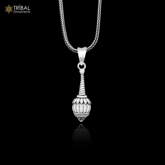 925 sterling silver handmade hanuman weapon Gada pendant symbol of power, wisdom, and resilience nsp676 - TRIBAL ORNAMENTS