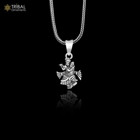 925 sterling silver handmade idol Radha krishna tiny pendant, amazing unisex pendant locket personalized jewelry tribal jewelry ssp565 - TRIBAL ORNAMENTS