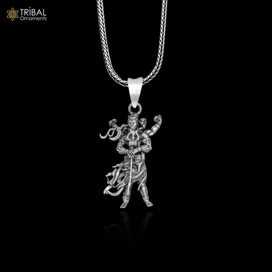 925 sterling silver handmade lord Mahadeva Pendant with chain tribal jewellery nsp1037 - TRIBAL ORNAMENTS