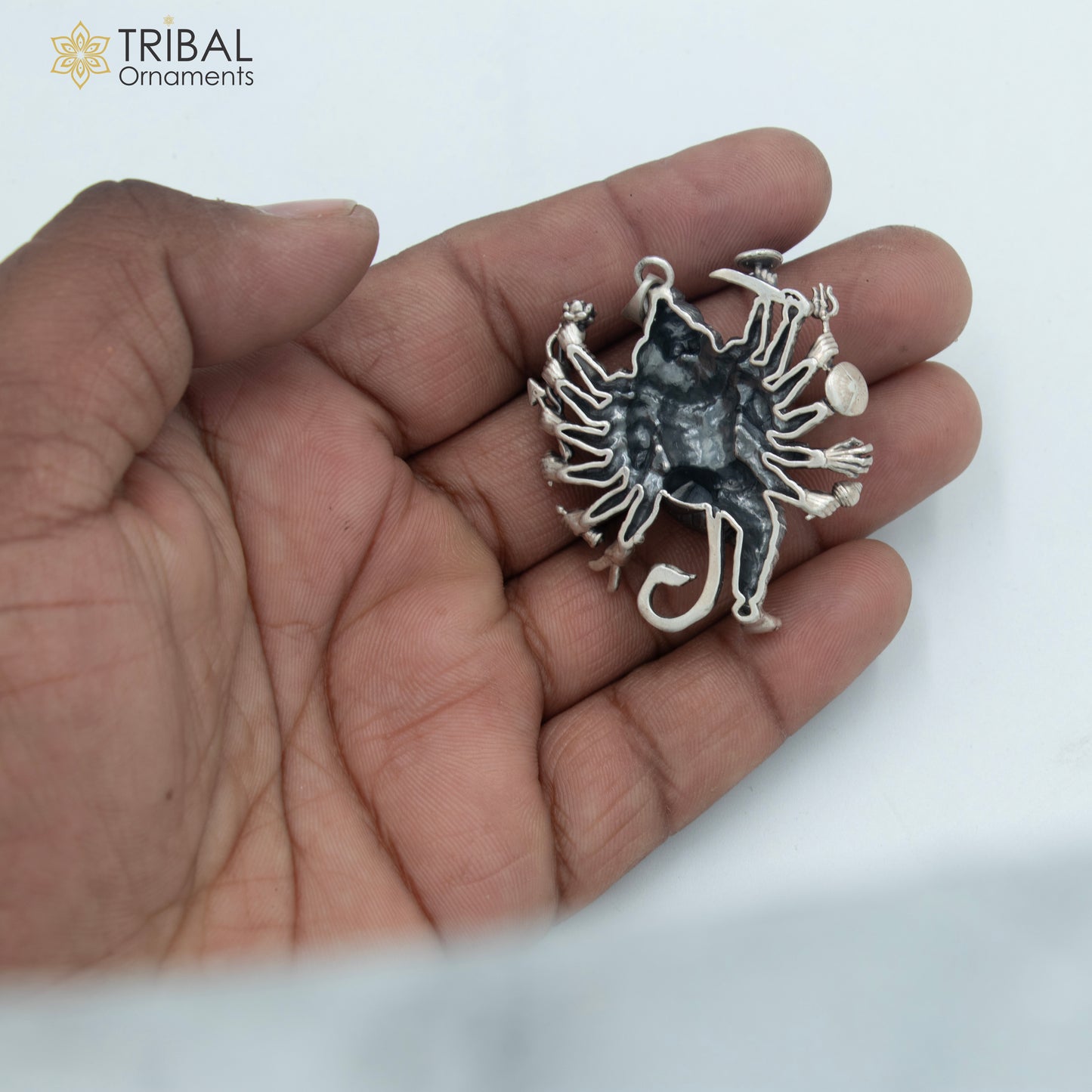 925 sterling silver handmade narasimha Pendant with chain tribal jewellery nsp1005 - TRIBAL ORNAMENTS
