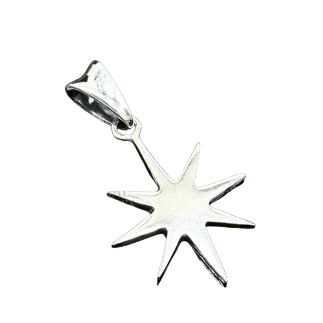 Unisex 925 sterling silver star pendant from Tribal Ornaments, handmade elegant jewelry with a simple, polished star design.