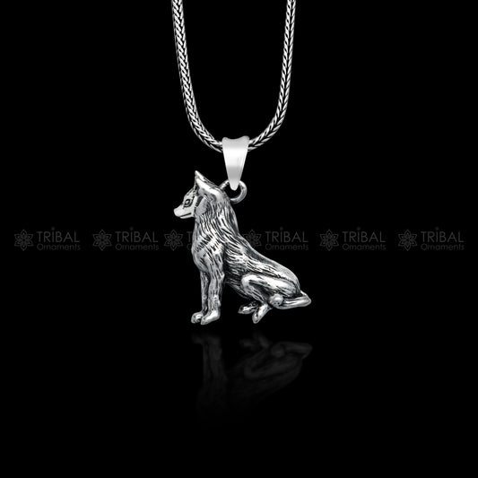 925 Sterling silver handmade unique design bad wolf pendant nsp872 - TRIBAL ORNAMENTS