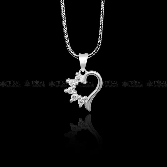 925 Sterling silver heart design diamond pendant nsp936 - TRIBAL ORNAMENTS