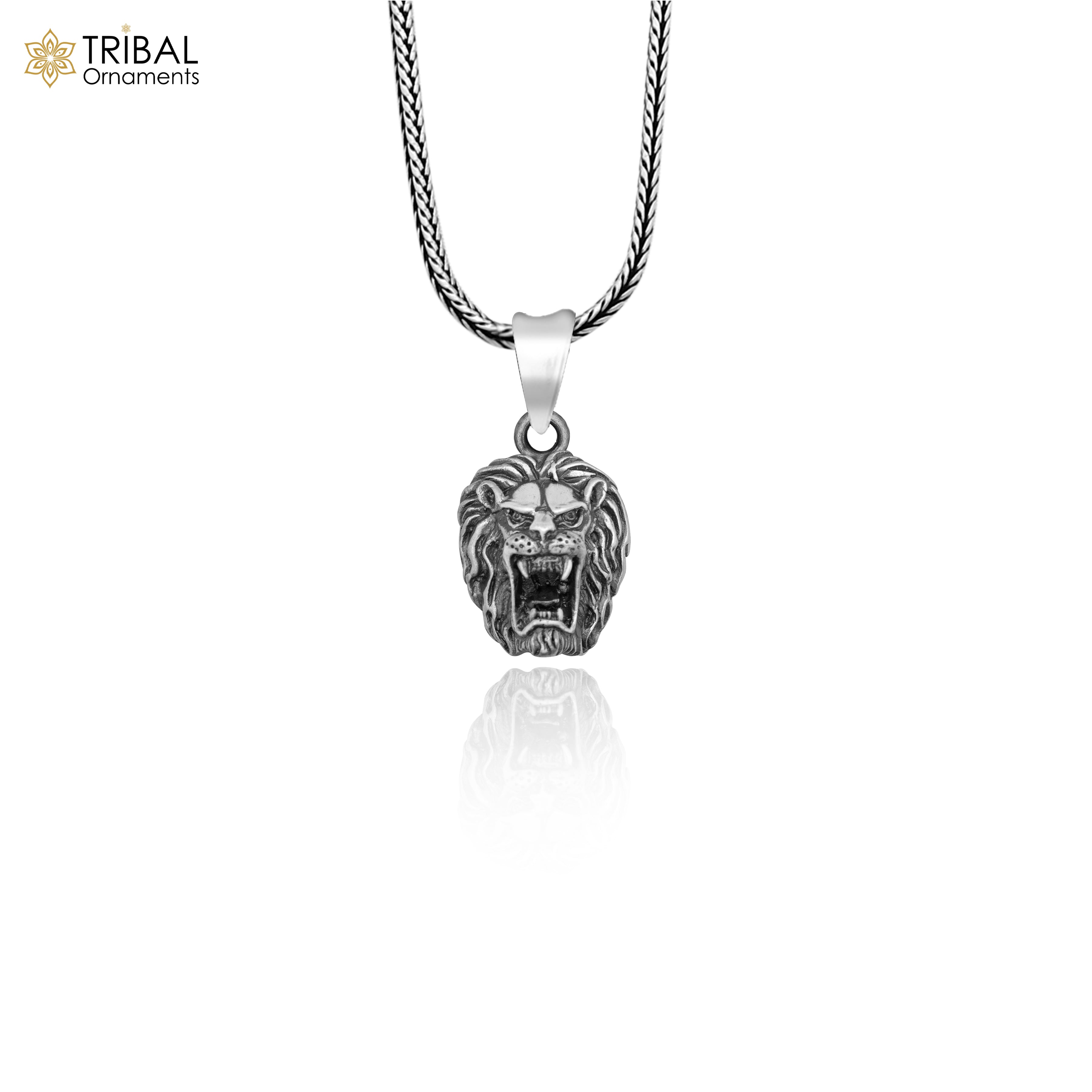 925 sterling silver lion king Pendant with chain | TRIBAL ORNAMENTS