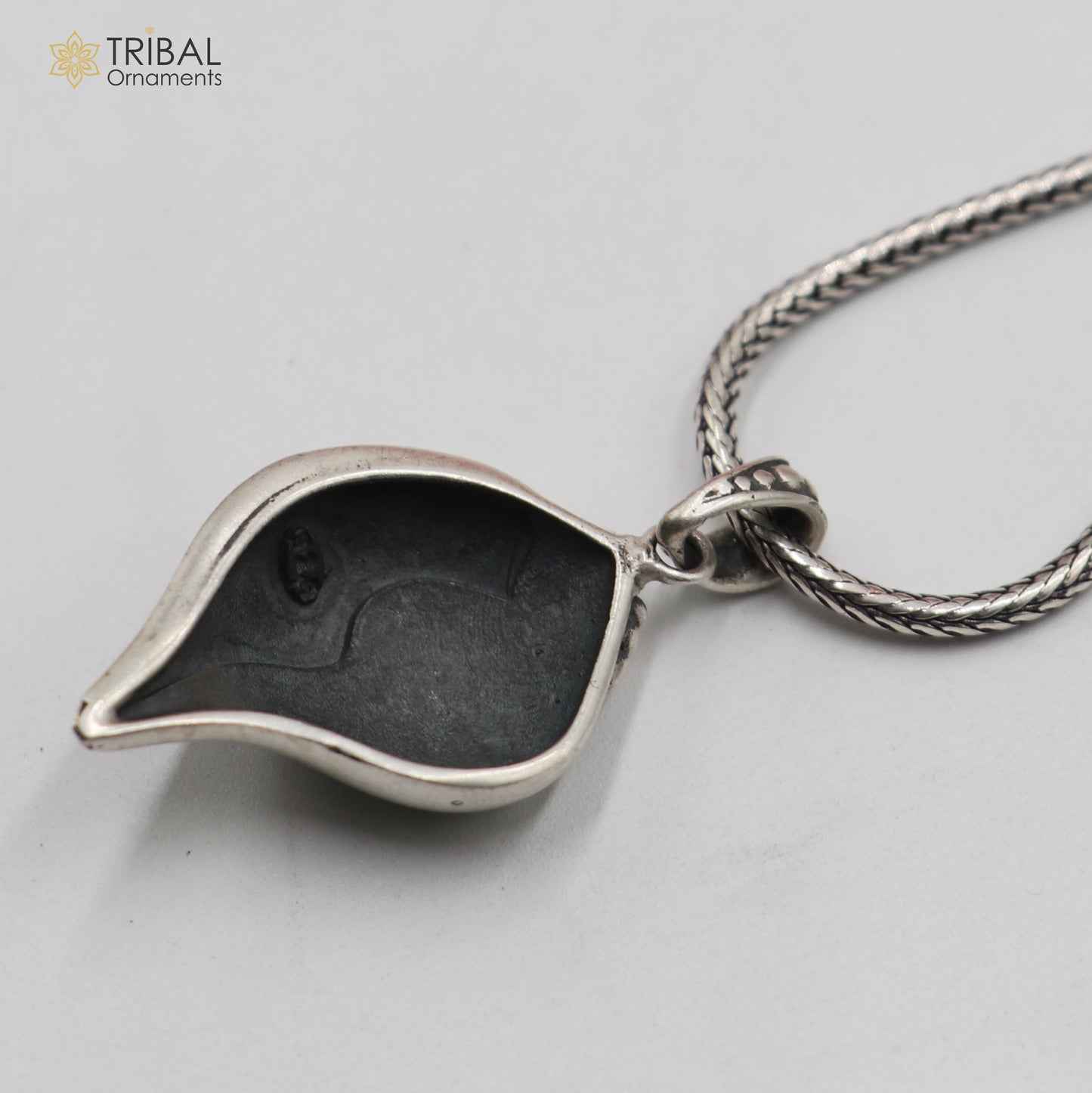 925 Sterling silver lord Krishna mantra Shankha pendant tribal ethnic jewelry nsp1066 - TRIBAL ORNAMENTS