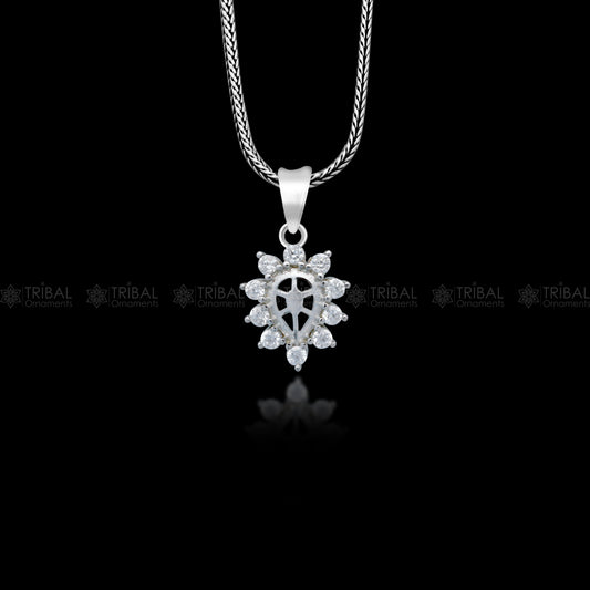 925 Sterling silver unique design diamond pendant nsp927 - TRIBAL ORNAMENTS
