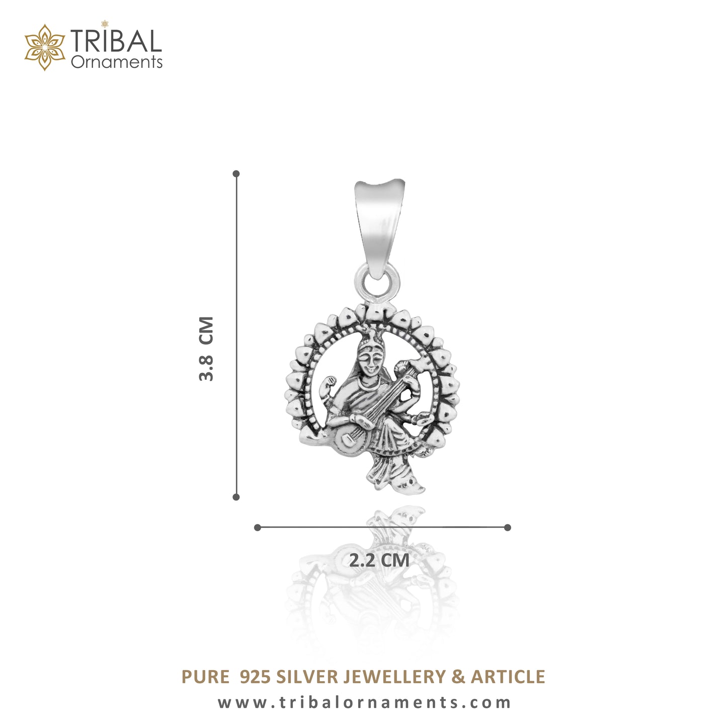 925 sterling silver unique design Goddess Saraswati/Sharda mataji pendant, goddess pendant personalized jewelry tribal jewelry nsp447 - TRIBAL ORNAMENTS
