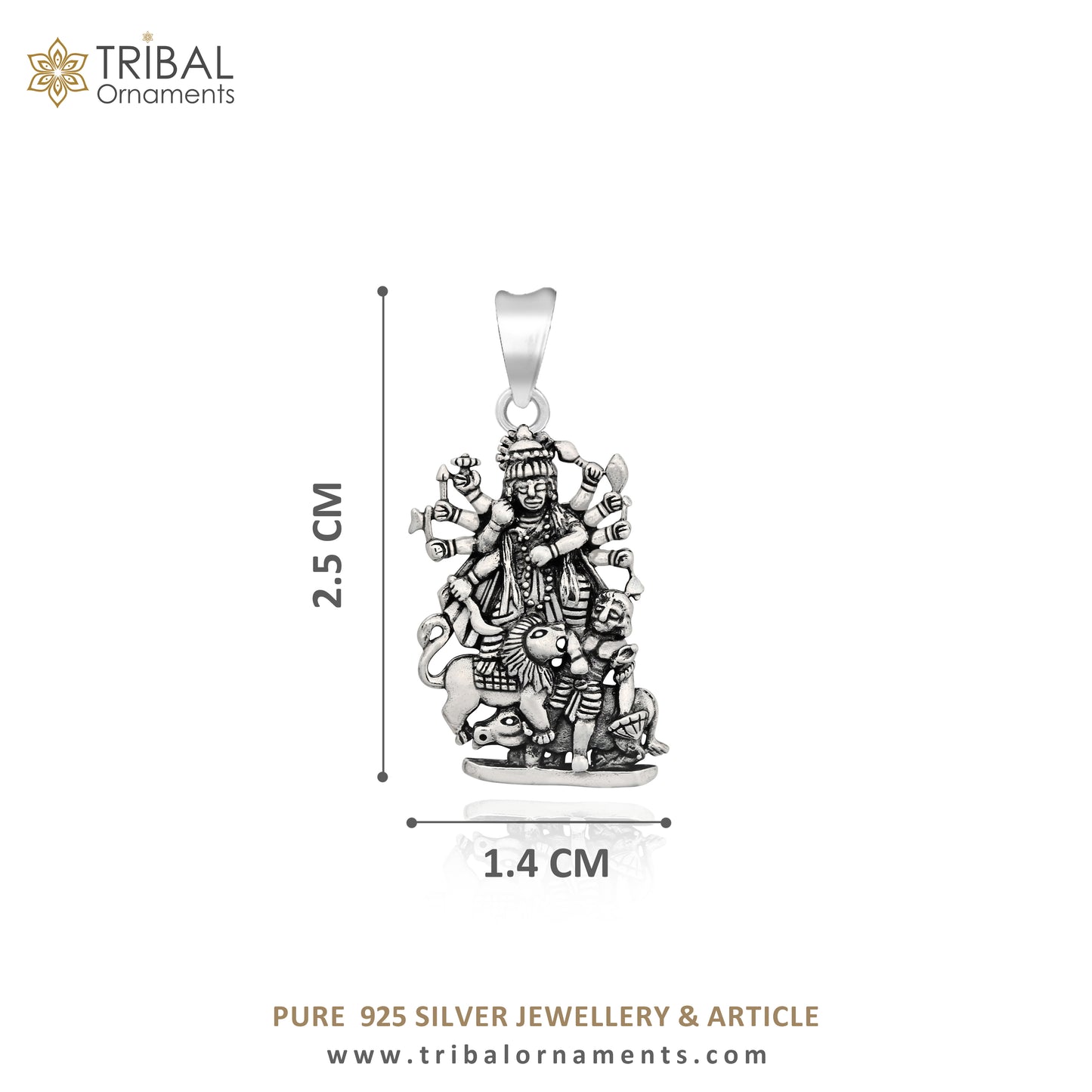 Sterling silver goddess Mahakali or Kali Maa pendant for protection, unisex jewelry, intricate tribal design by Tribal Ornaments.