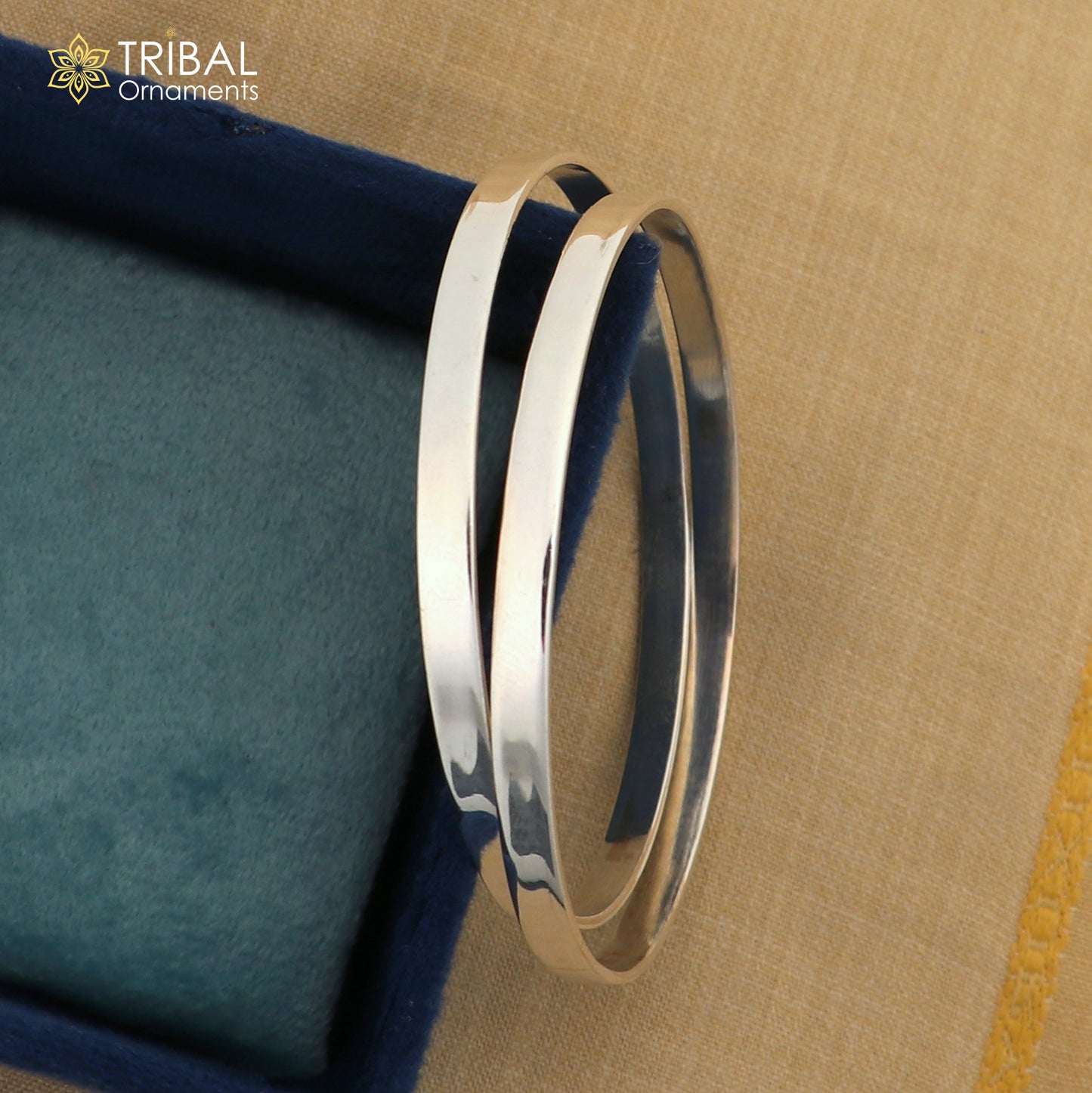 925 Sterling silver customized plain bangle kada tribal jewelry nsk929 - TRIBAL ORNAMENTS