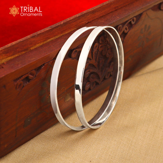 925 Sterling silver customized plain bangle kada tribal jewelry nsk929 - TRIBAL ORNAMENTS