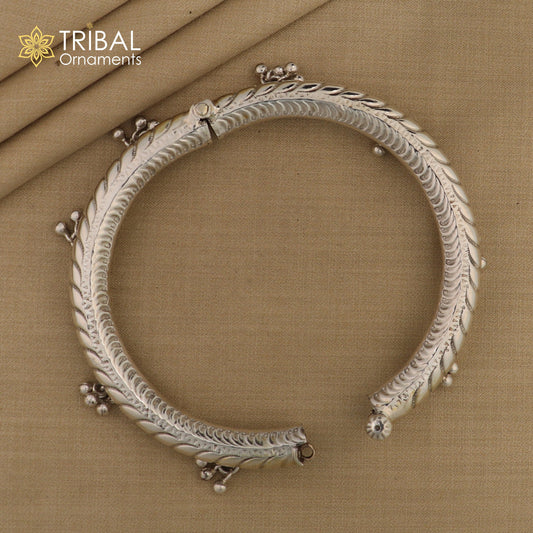 Vintage tribal silver anklet with antique oxidized design, 925 pure silver foot kada ankle bracelet, ethnic tribal jewelry.