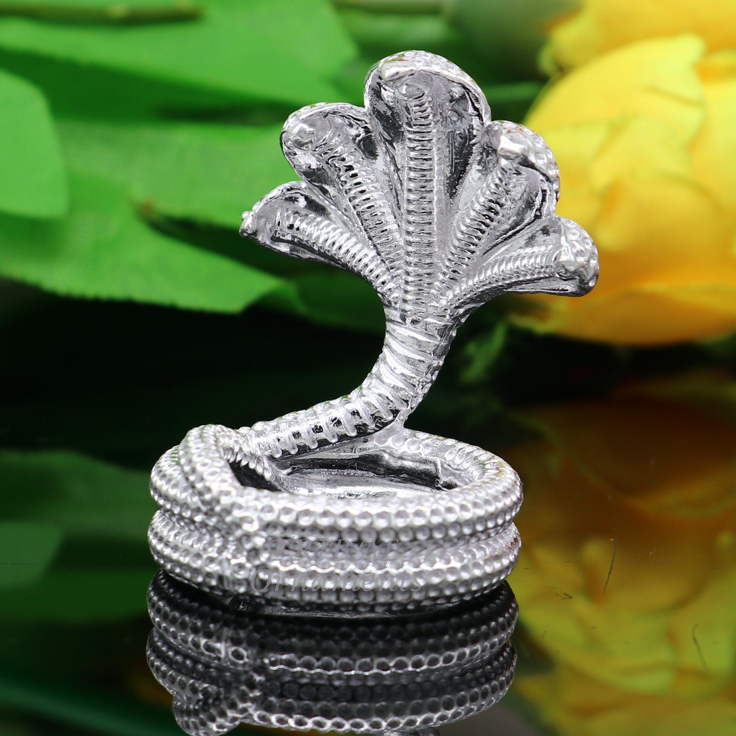 925 Solid silver handmade Divine PANCHMUKHI Sheshnag holy Small snake or shiva snake for puja or worshipping, solid Diwali puja article art564 - TRIBAL ORNAMENTS