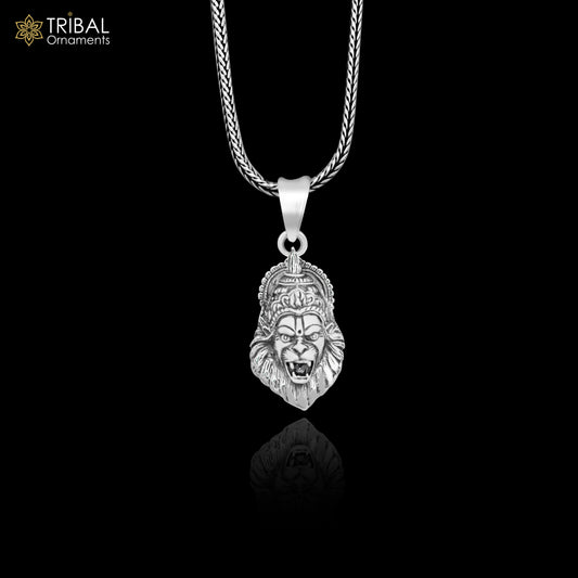 925 silver Vishnu Narsimha pendant featuring an idol design, oxidized finish, customized style, ideal for gift or necklace wear.