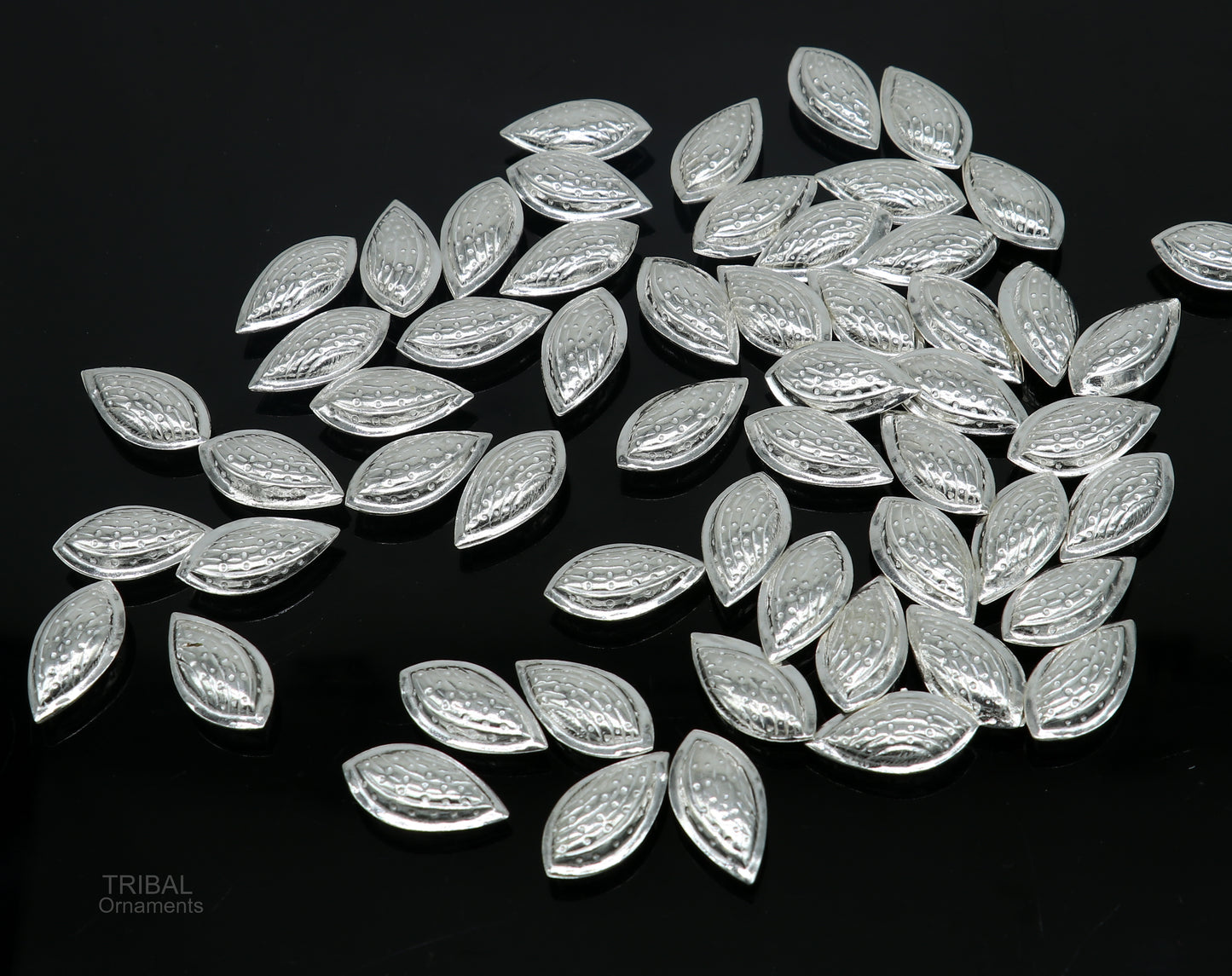 Lot 5 pieces Sterling silver handmade puja article, pure silver dry fruit, silver almond puja,gift for idols God, best puja temple art su437 - TRIBAL ORNAMENTS