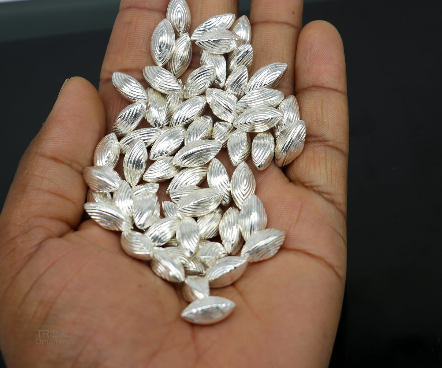 Lot 5 pieces Sterling silver handmade puja article, pure silver dry fruit, silver almond puja,gift for idols God, best puja temple art su437 - TRIBAL ORNAMENTS