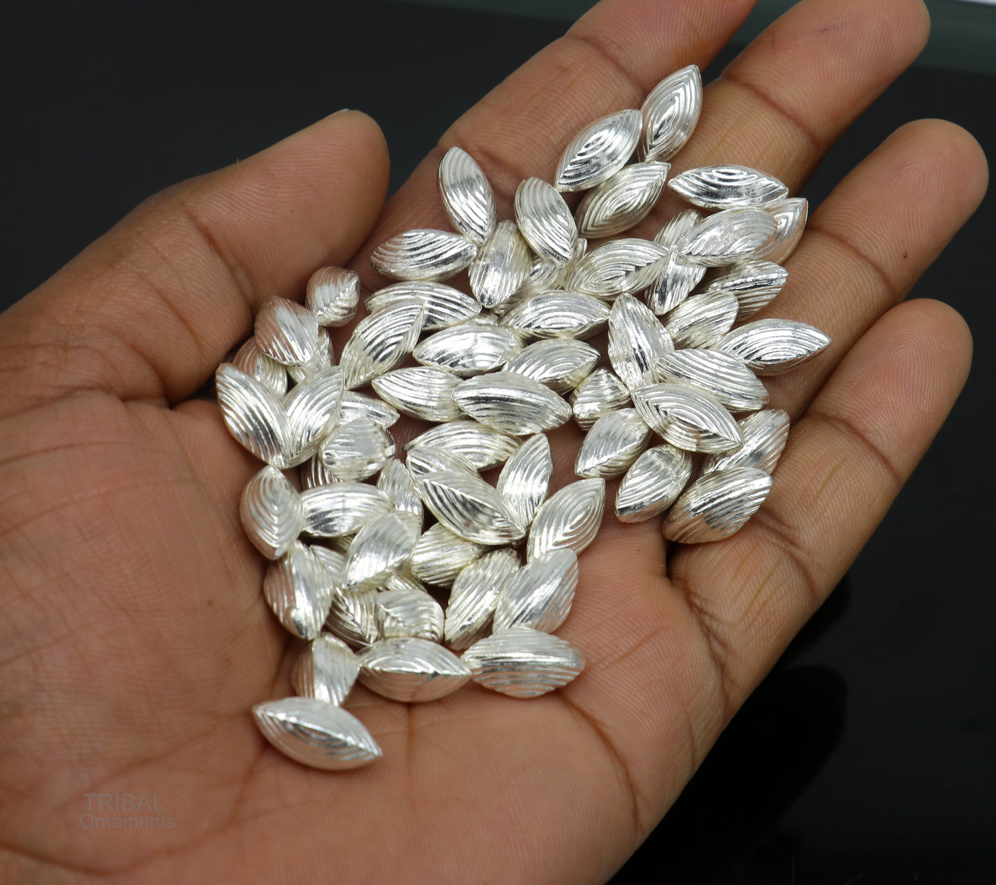 Lot 5 pieces Sterling silver handmade silver dry fruit, silver pista/ pistachio nut for puja, best gift idols God, best puja article su439 - TRIBAL ORNAMENTS