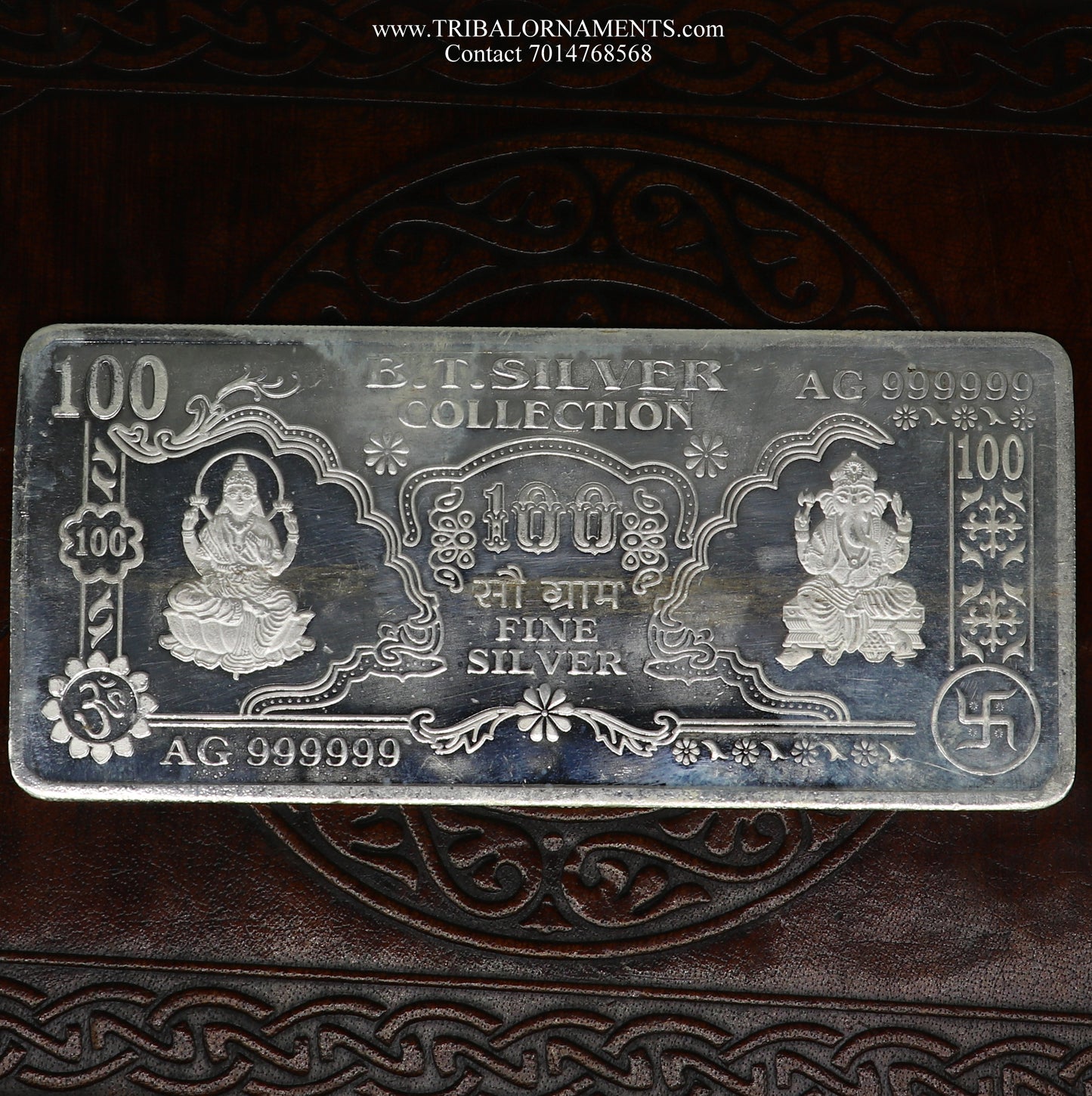 pure 92.5 Purity | Silver Note | Silver bar of 5g, 10g, 20g, 100g | Silver Bar Pure for diwali. - TRIBAL ORNAMENTS