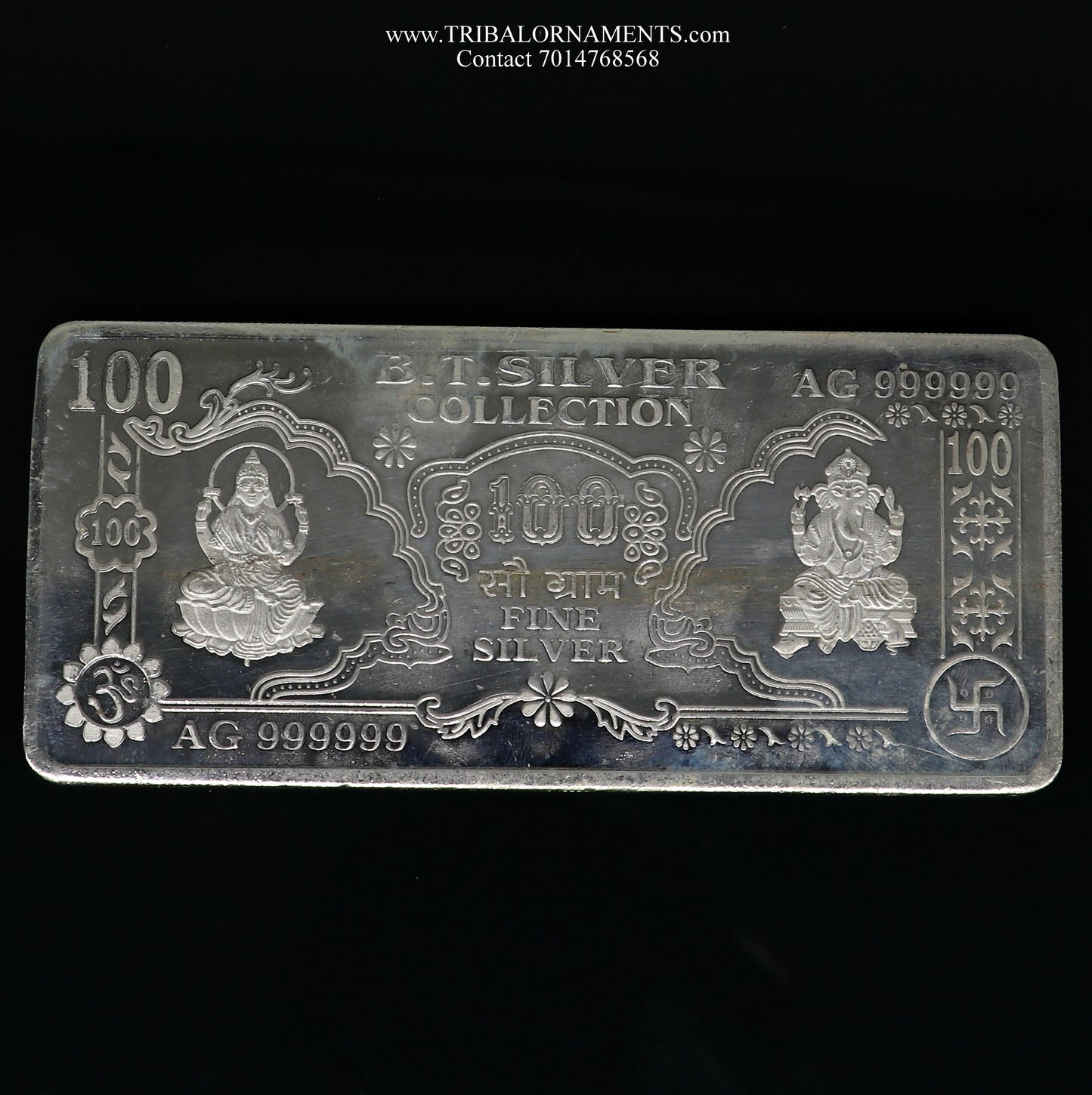 pure 92.5 Purity | Silver Note | Silver bar of 5g, 10g, 20g, 100g | Silver Bar Pure for diwali. - TRIBAL ORNAMENTS
