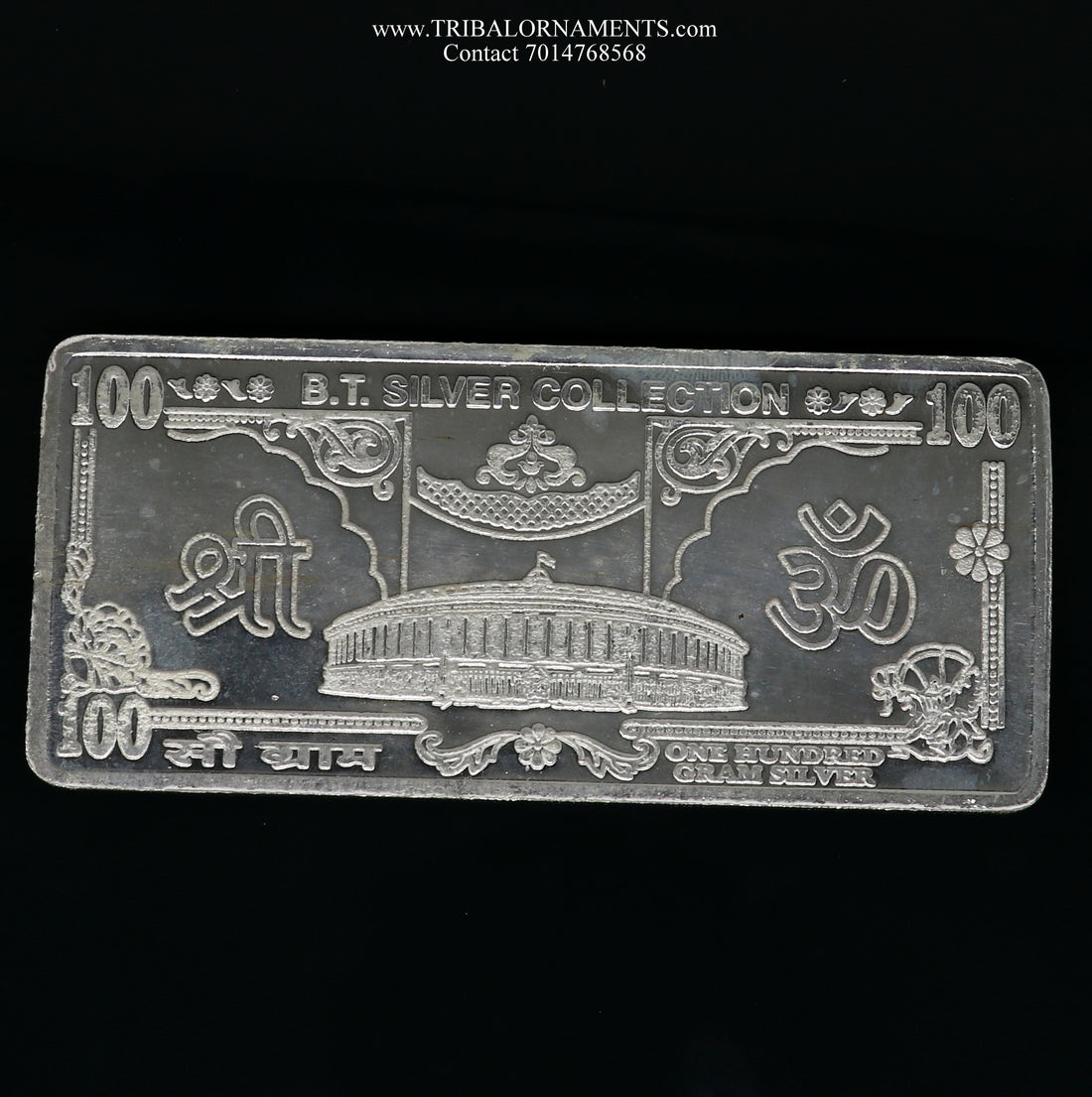 pure  92.5 Purity | Silver Note | Silver bar of 5g, 10g, 20g, 100g | Silver Bar Pure for diwali. - TRIBAL ORNAMENTS