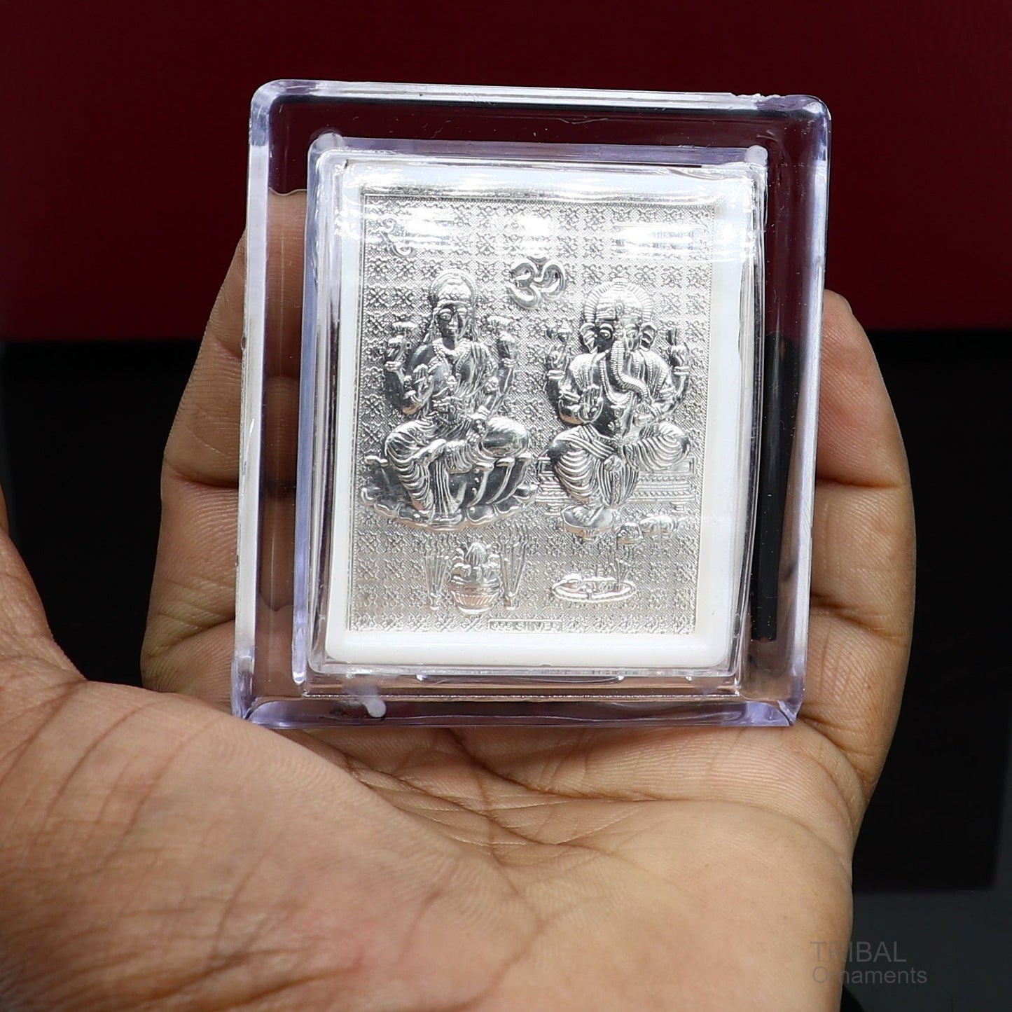 925 sterling silver lord ganesha and saraswati frame, best puja article, low price puja article wedding return gif frm7 - TRIBAL ORNAMENTS