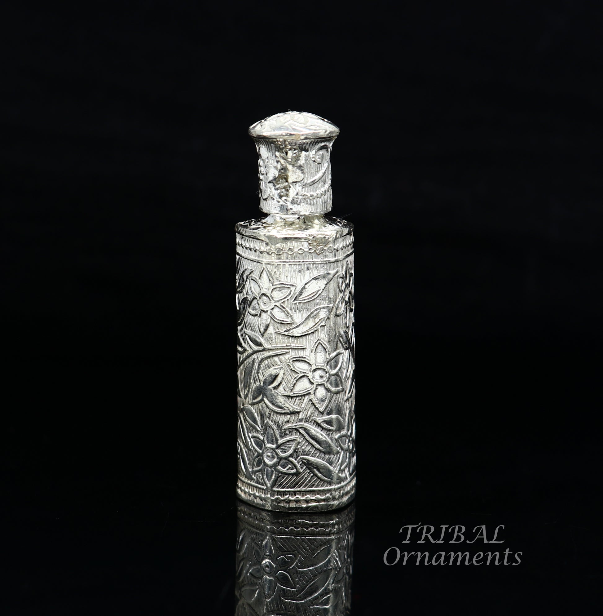 Vintage floral design royal bridal queen style sterling silver trinket box, container box, sindur/kumkum box, Vermilion bridal art stb261 - TRIBAL ORNAMENTS