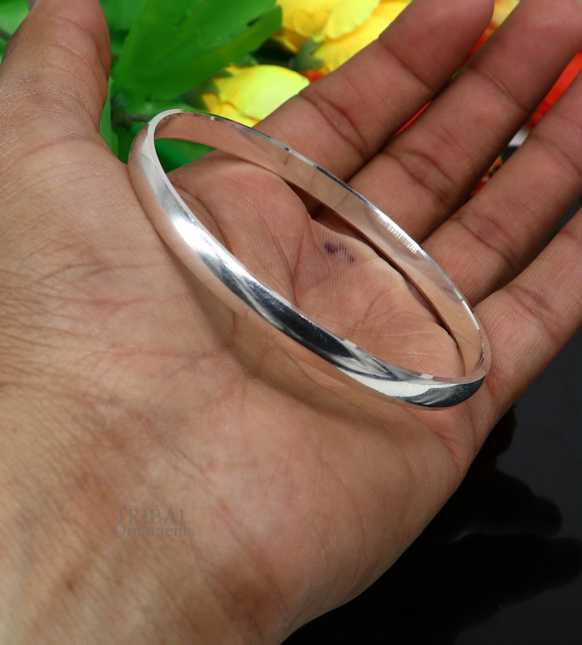 Solid 925 sterling silver handmade punjabi sikha bangle bracelet kada, all sized men's or girl's bangle kada daily use jewelry nsk431 - TRIBAL ORNAMENTS