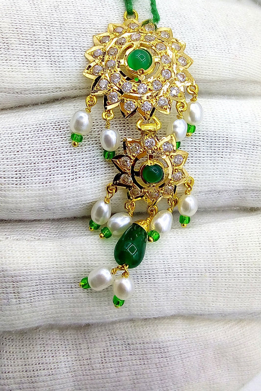 sale 22k yellow gold fit necklace pendant women jewellery pearl - TRIBAL ORNAMENTS