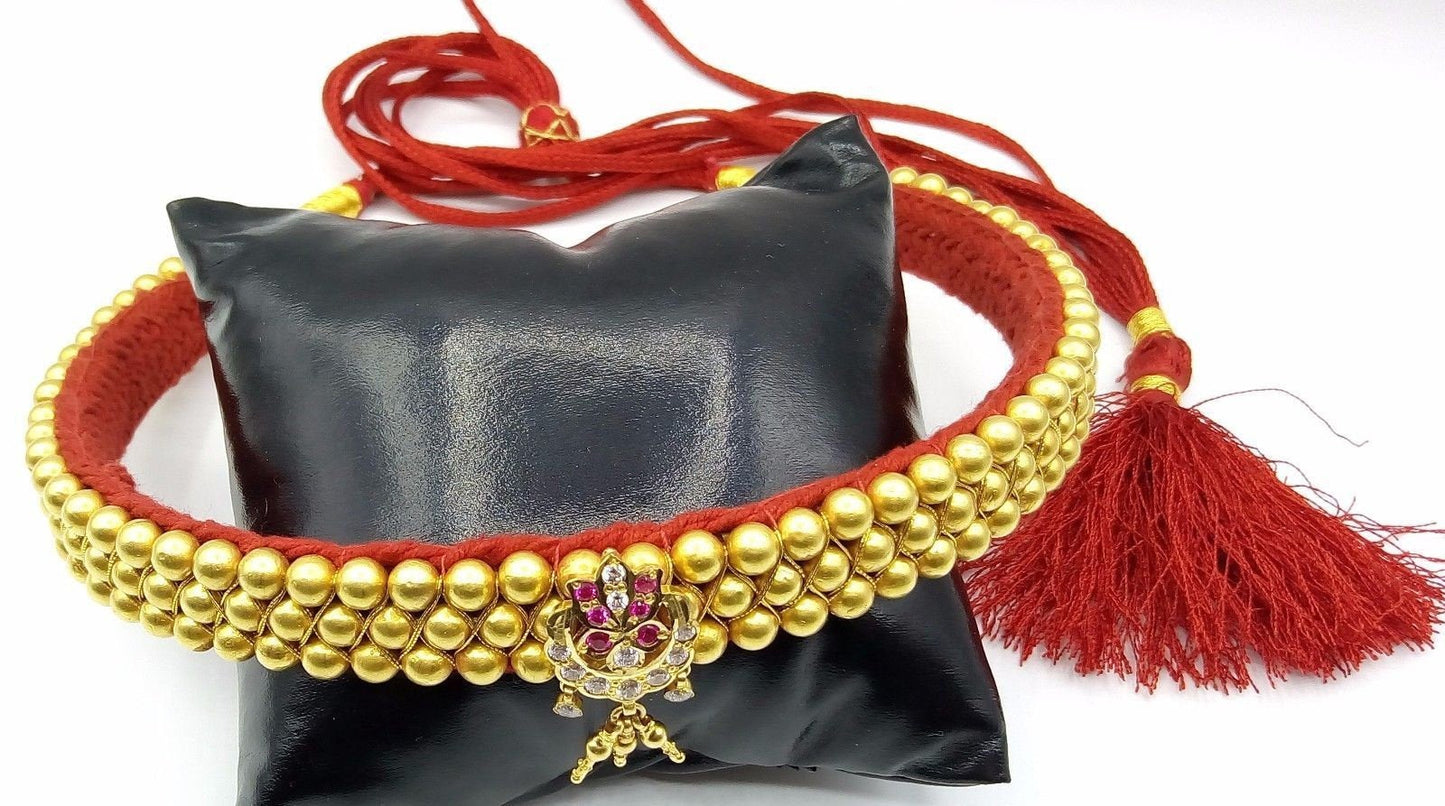 Vintage 22karat yellow gold handmade beads or ball studded fabulous necklace rajasthan tribal jewelry for women's gifting - TRIBAL ORNAMENTS