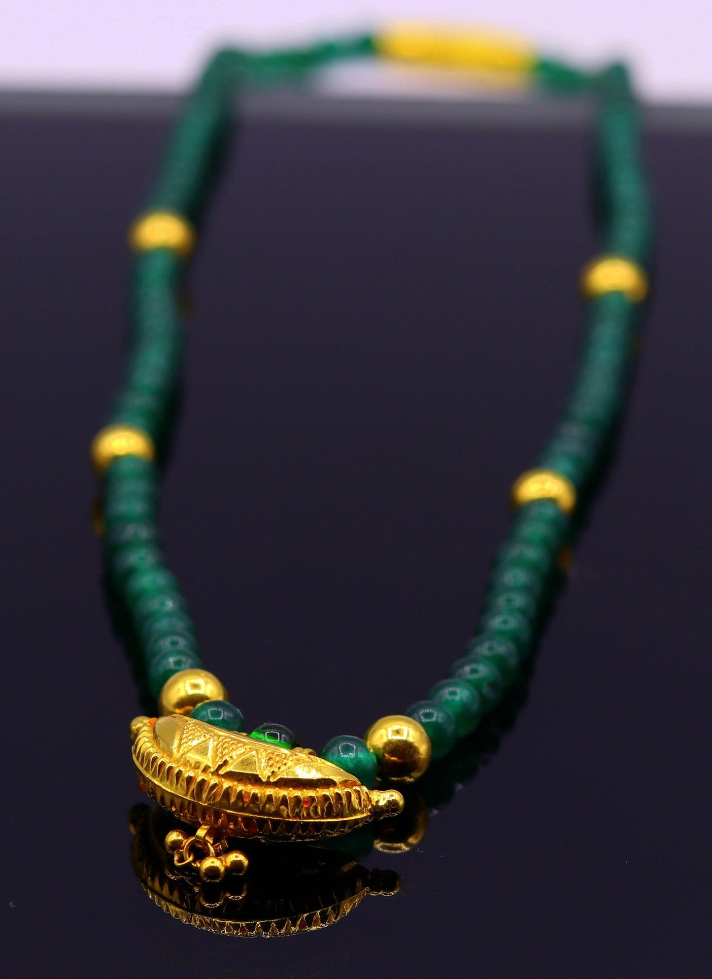 Yellow gold 20K handmade vintage antique stylish amulet pendant gorgeous hand crafted women's jewelry - TRIBAL ORNAMENTS