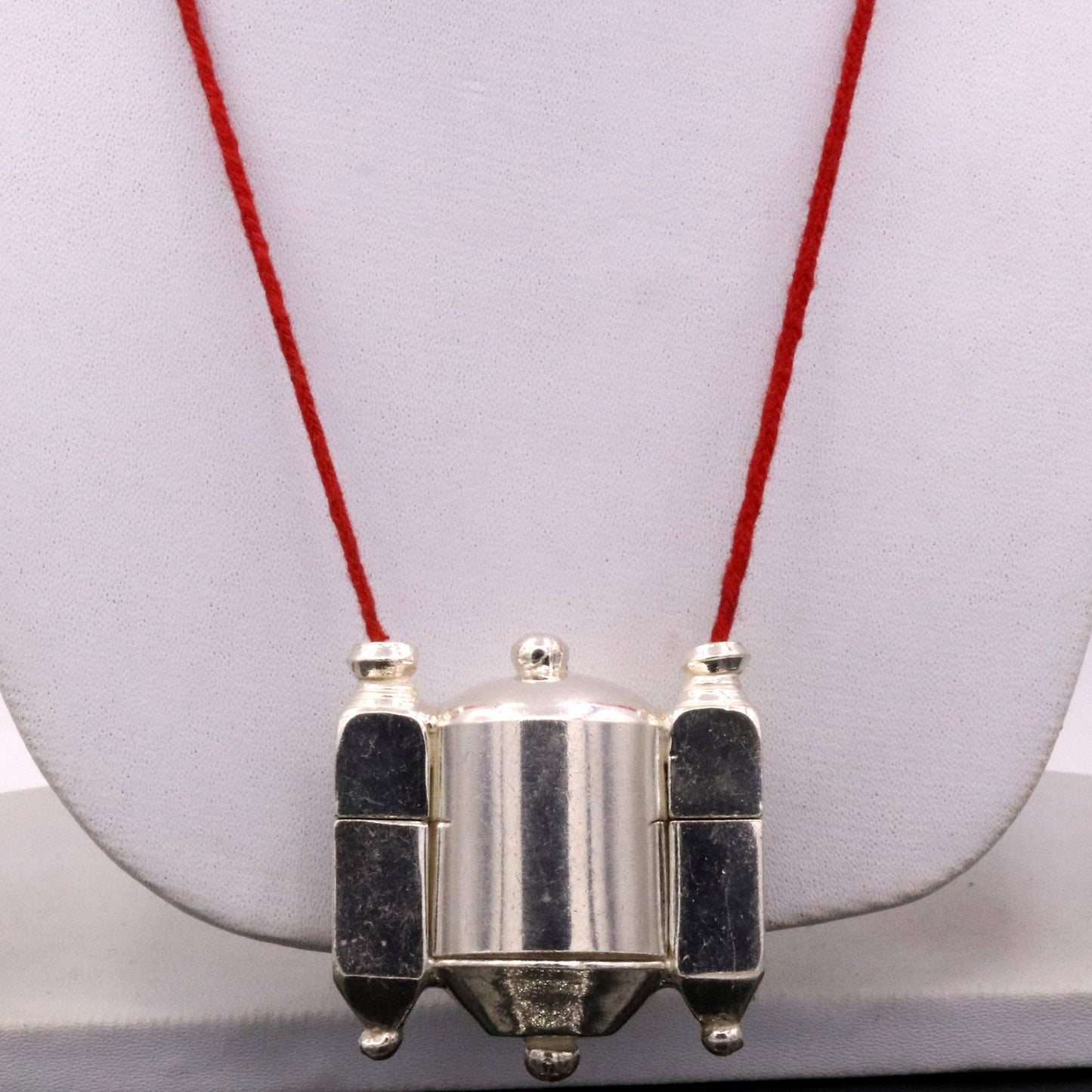 Vintage handmade silver amulet pendant indian idol gold shiva lingam box mantra box prayer box tribal jewelry from rajasthan india sa01 - TRIBAL ORNAMENTS