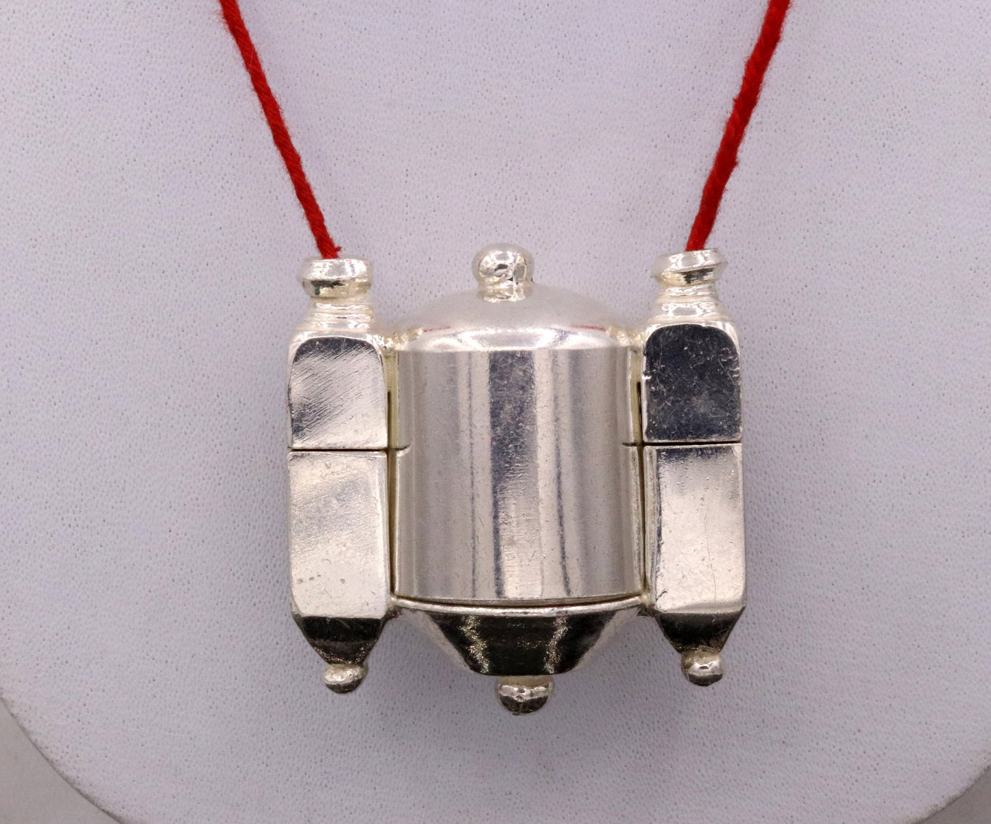 Vintage handmade silver amulet pendant indian idol gold shiva lingam box mantra box prayer box tribal jewelry from rajasthan india sa01 - TRIBAL ORNAMENTS