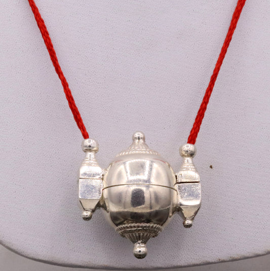 Vintage ethnic Traditional silver shiva lingam box amulet pendant handmade mantra box prayer box tribal jewelry sa04 - TRIBAL ORNAMENTS
