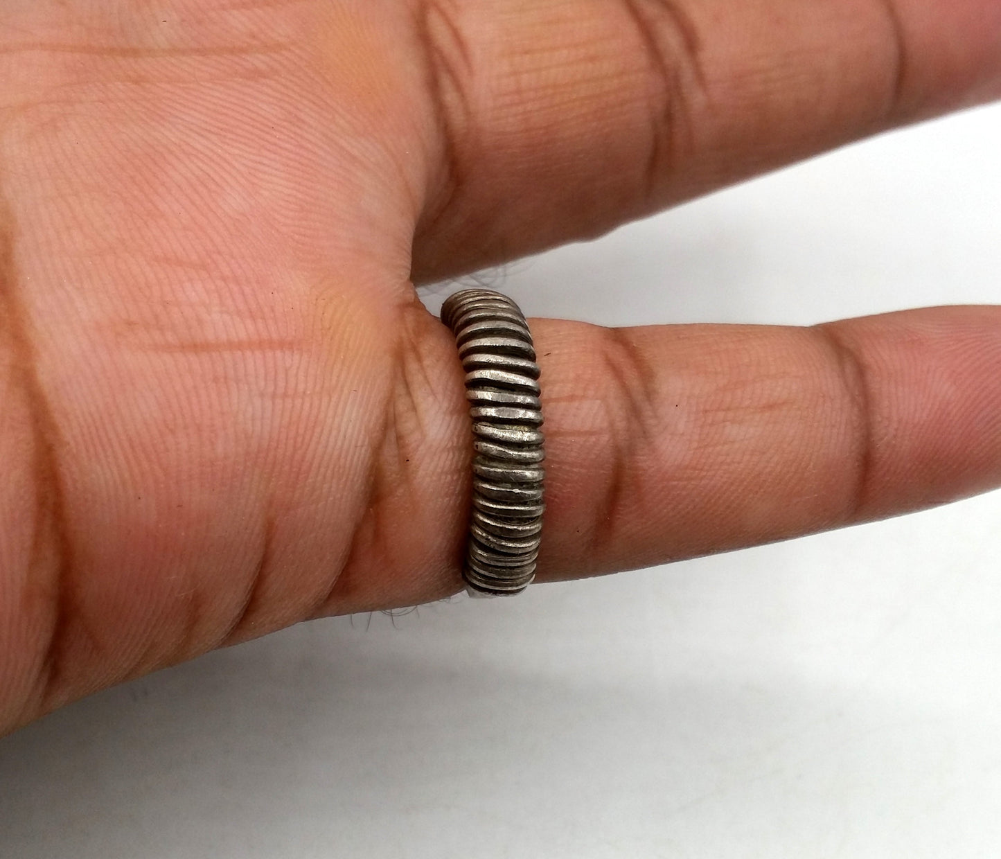 Vintage old silver handmade ring fabulous antique peacock design color enamel unisex ring band indian tribal jewelry r48 - TRIBAL ORNAMENTS