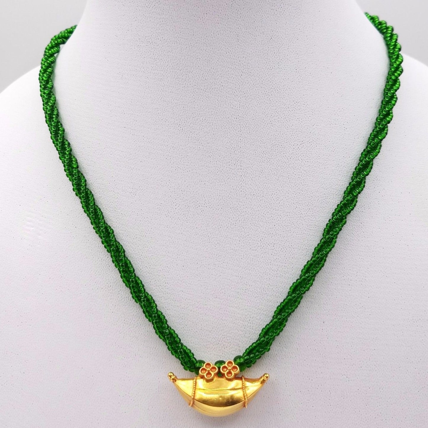 Vintage handmade fabulous 18k yellow gold amulet gorgeous design pendant necklace antique tribal belly dance jewelry from rajasthan india - TRIBAL ORNAMENTS