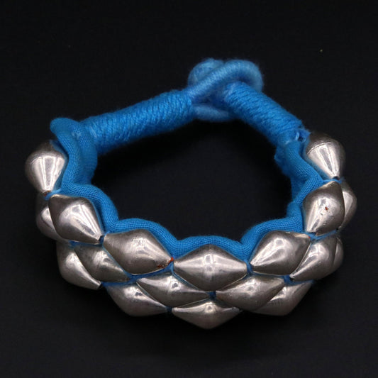 Traditional design handmade sterling silver beads ball fabulous vintage tribal cuff bracelet from rajasthan india !!cb01 - TRIBAL ORNAMENTS