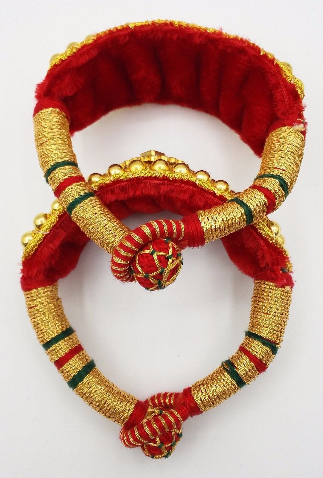 Vintage handmade 20k yellow gold beads ball handmade wrist bracelet cuff bracelet fabulous tribal wedding jewelry from rajasthan india - TRIBAL ORNAMENTS