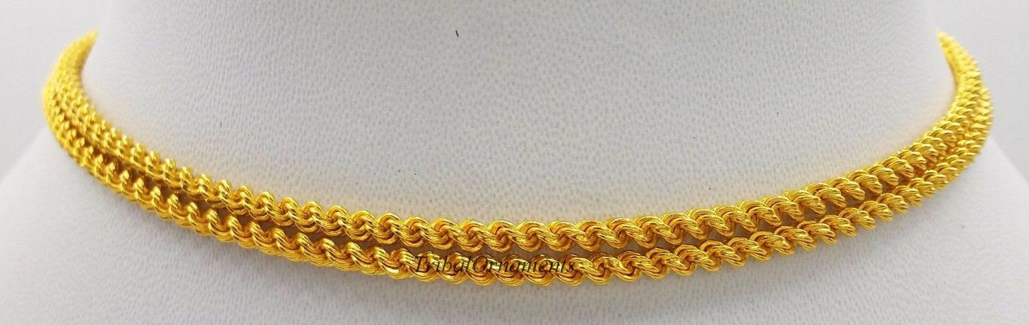 22k yellow gold Traditional design handmade fabulous rope chain 22 inches 2.5 mm twisted rope chain unisex jewelry - TRIBAL ORNAMENTS