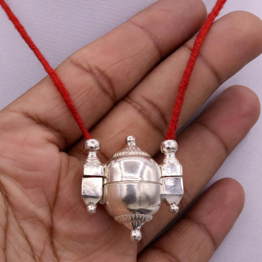 Vintage design solid silver lord Shiva Lingam box amulet container pendant Shiva lingam casket box mantra box tribal customized jewelry sa07 - TRIBAL ORNAMENTS