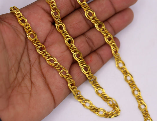 Vintage stylish handmade fabulous double link chain 21 inches necklace unisex jewelry from Rajasthan India - TRIBAL ORNAMENTS