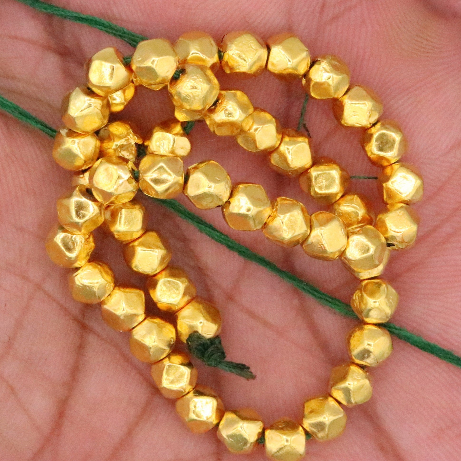 20 pieces Vintage handmade 20kt yellow gold beads ball for excellent jewelry making idea tribal rajasthani beads - TRIBAL ORNAMENTS