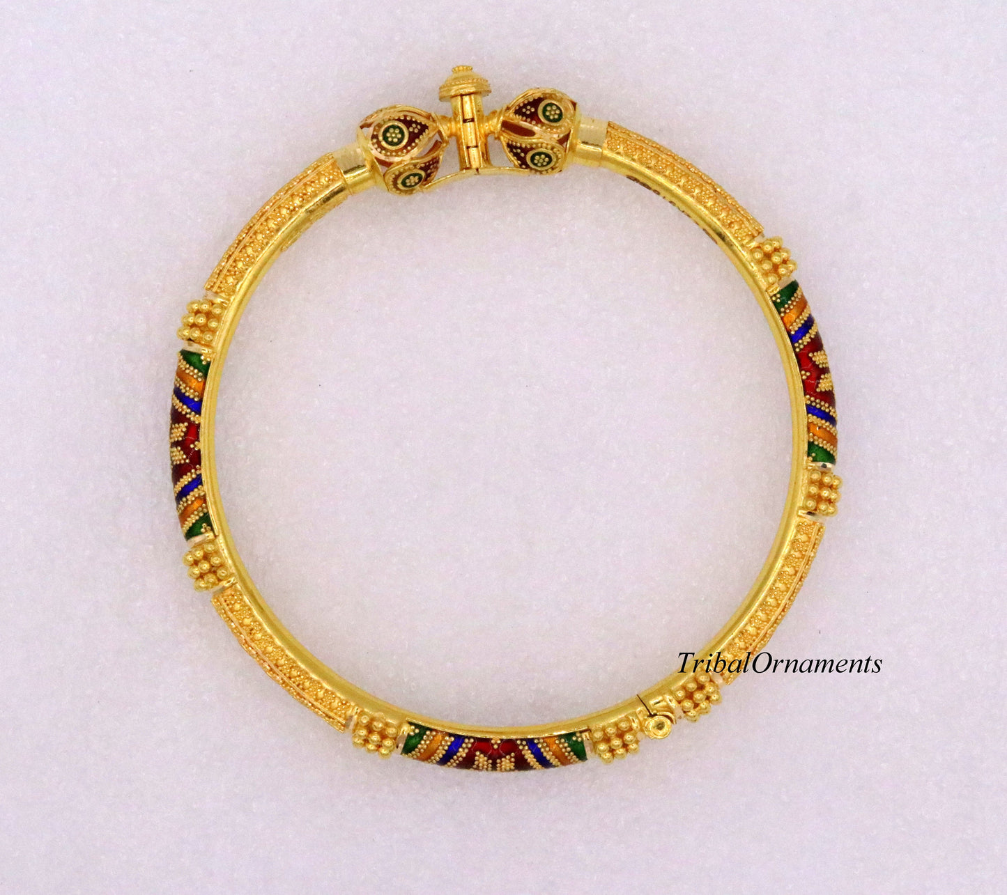 Vintage antique design handmade kada bangle 22kt yellow gold women's excellent jewelry From Rajasthan India - TRIBAL ORNAMENTS