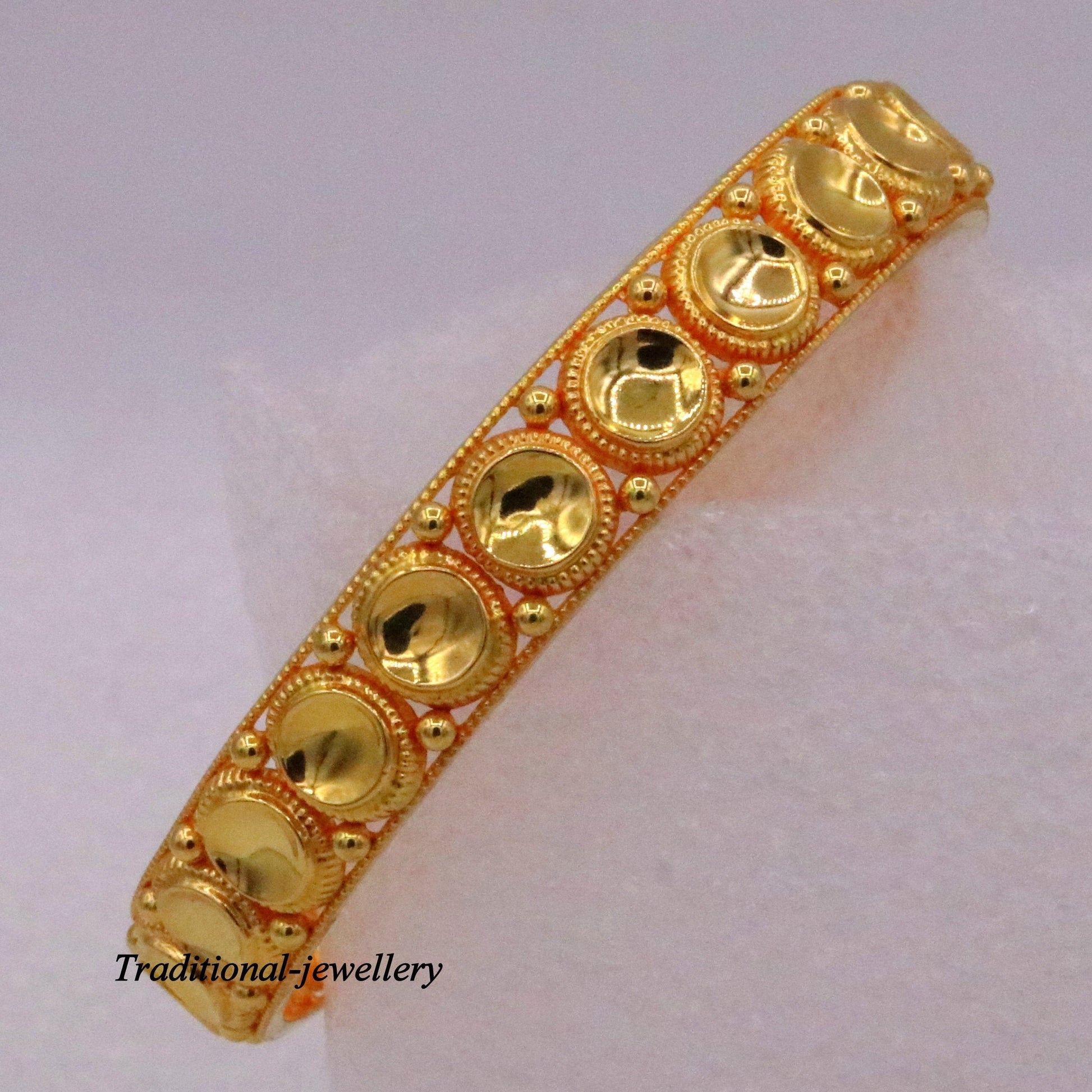 Antique design tussi chudi  handmade fabulous 22karat yellow gold bangle bracelet Indian tribal jewelry from rajasthan india - TRIBAL ORNAMENTS