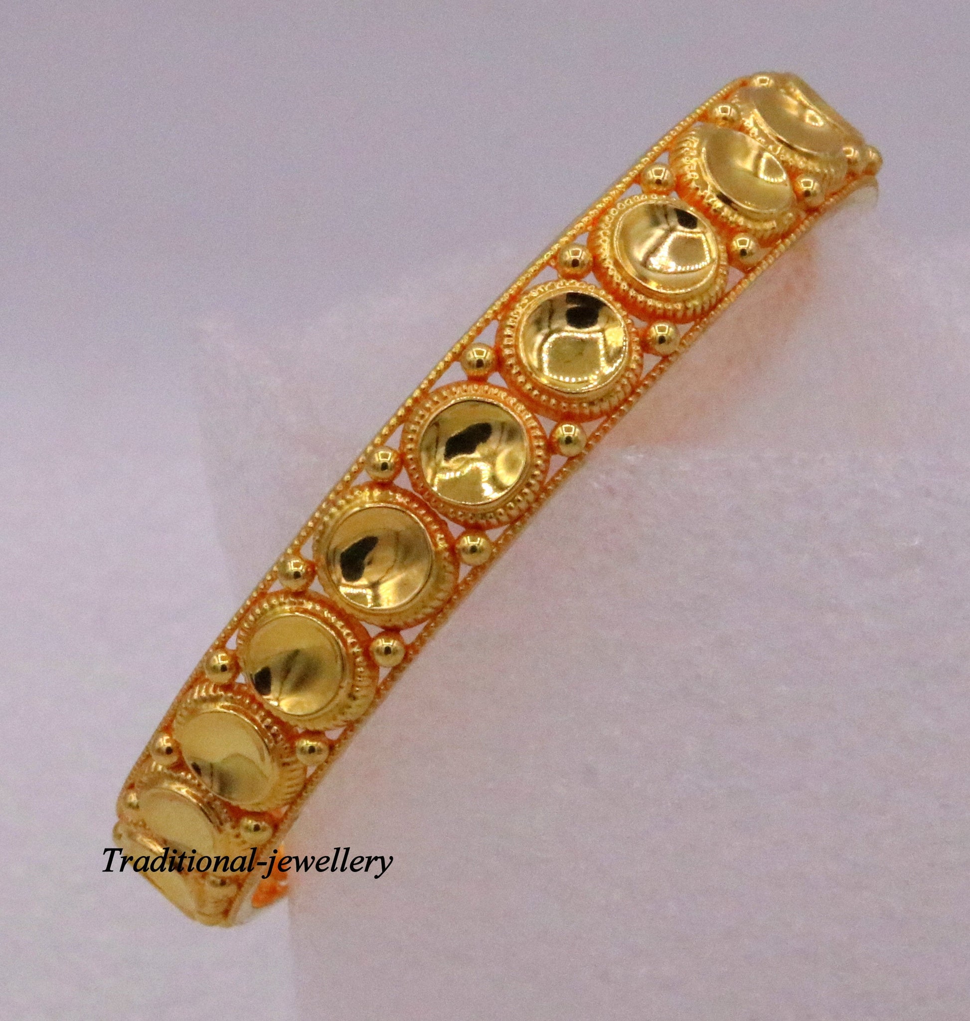 Vintage antique design handmade fabulous 22karat yellow gold bangle bracelet Indian tribal antique kangan set ba-36 - TRIBAL ORNAMENTS