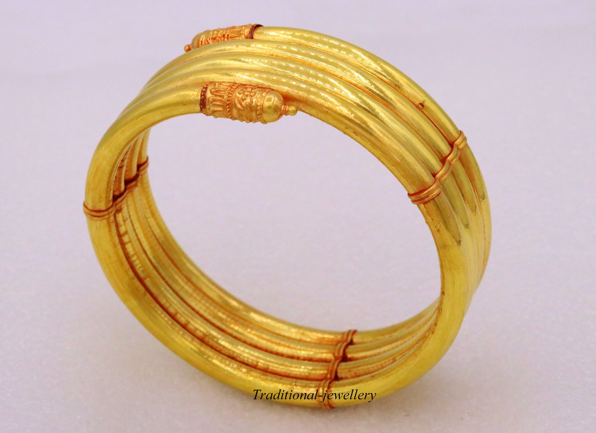 22 karat yellow gold handmade fabulous armlet indian tribal Arm bangle bracelet antique design women's jewelry ba137 - TRIBAL ORNAMENTS