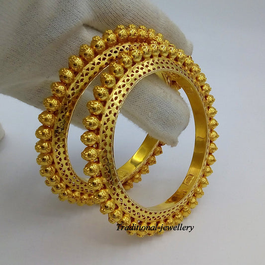 Vintage 22kt yellow gold handmade antique design excellent wedding bangle bracelet women's jewelry - TRIBAL ORNAMENTS