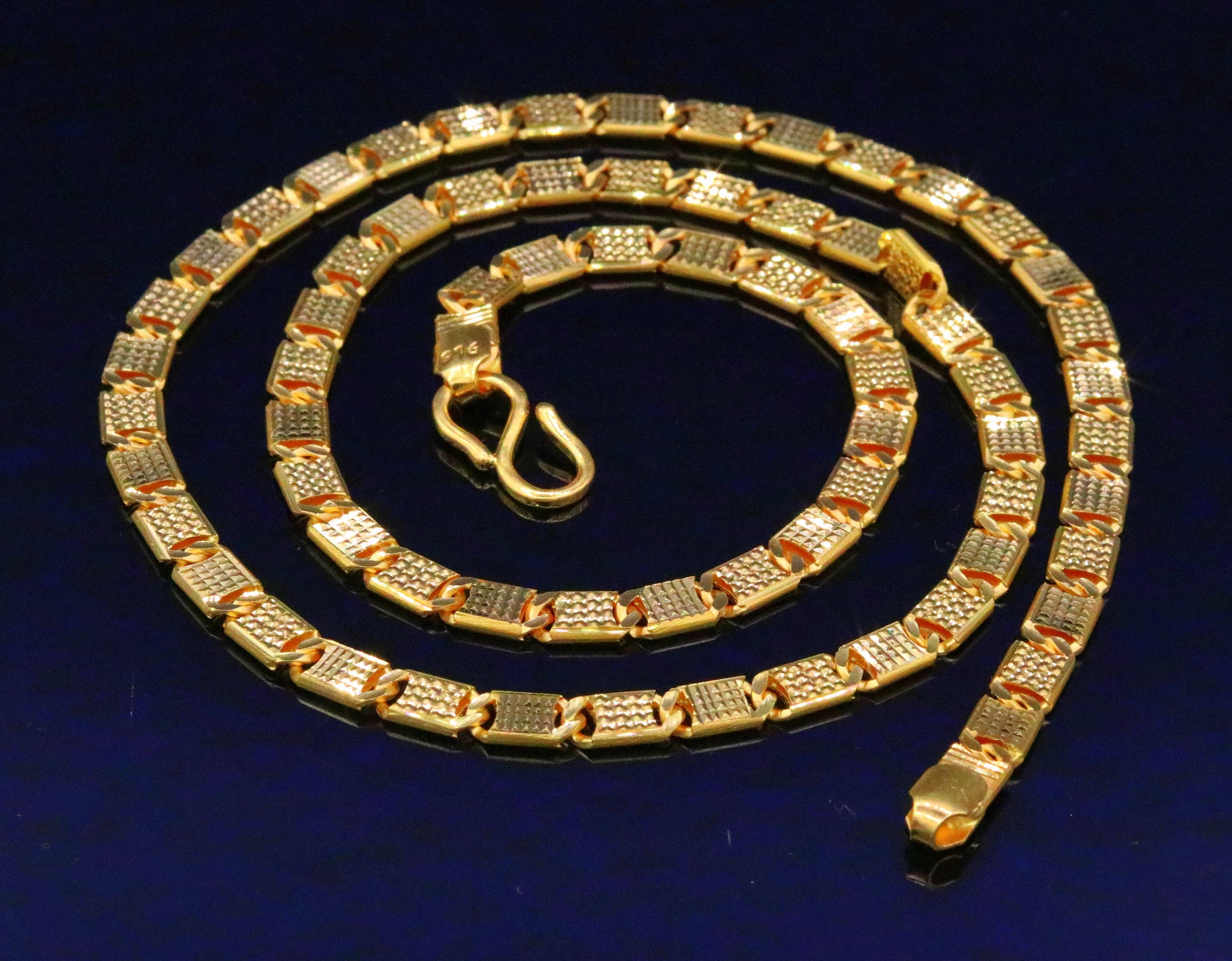Vintage top class handmade diamond cut nawabi chain 22karat yellow gold 20 inches necklace chain gifting jewelry - TRIBAL ORNAMENTS