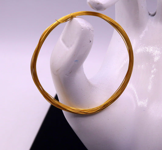 Handmade 22karat solid gold wire 12 inches hard round 20 gauge wire or jewelry wire for making excellent custom jewelry - TRIBAL ORNAMENTS