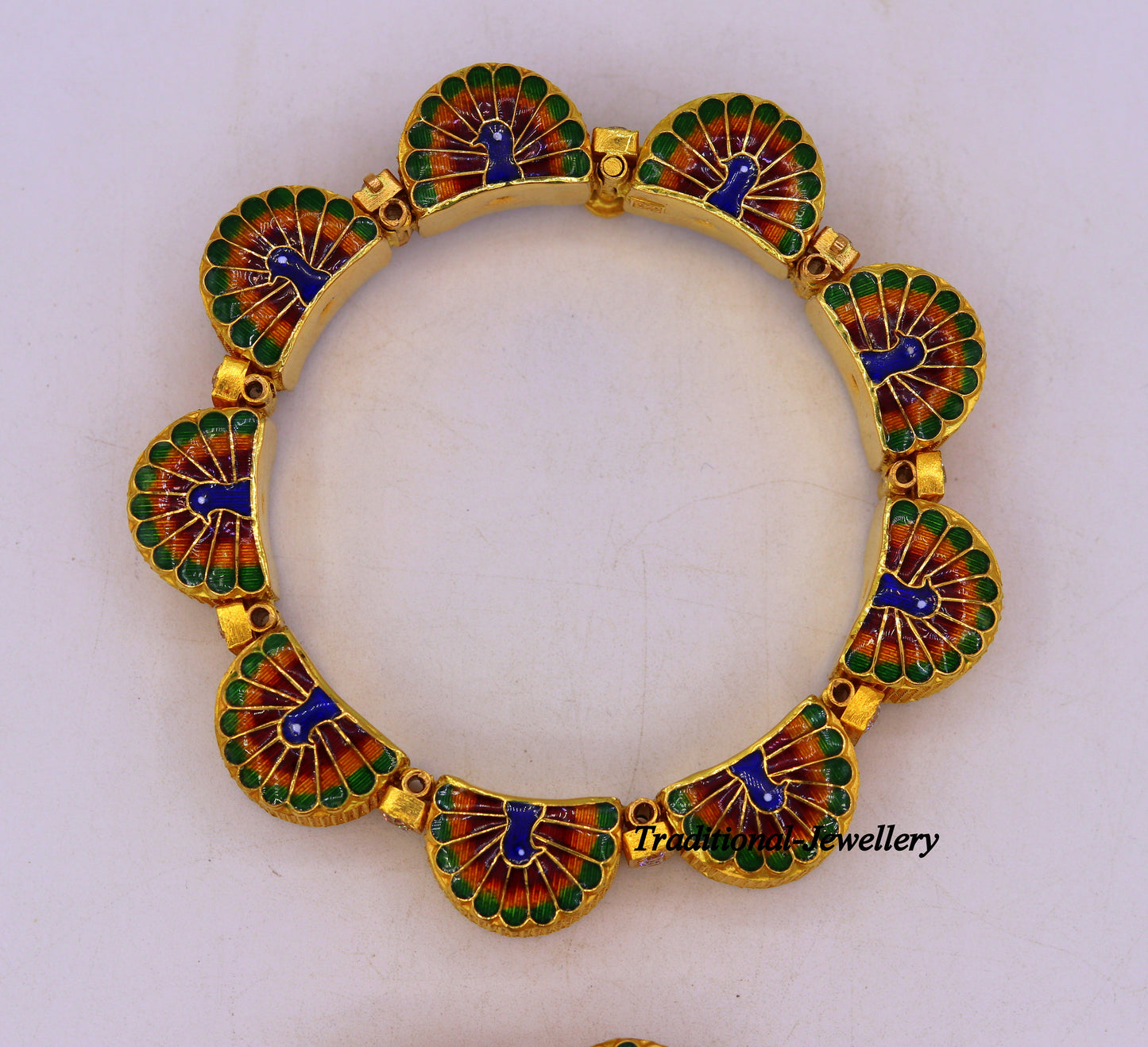 22k yellow gold handmade Top class rajasthani bangle bracelet Gajara pair traditional wedding anniversary party belly dance jewelry - TRIBAL ORNAMENTS