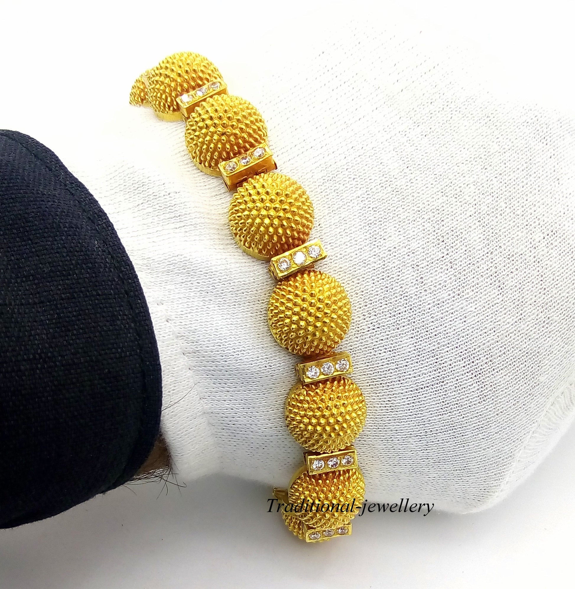 22k yellow gold handmade Top class rajasthani bangle bracelet Gajara traditional wedding anniversary party belly dance jewelry g03 - TRIBAL ORNAMENTS